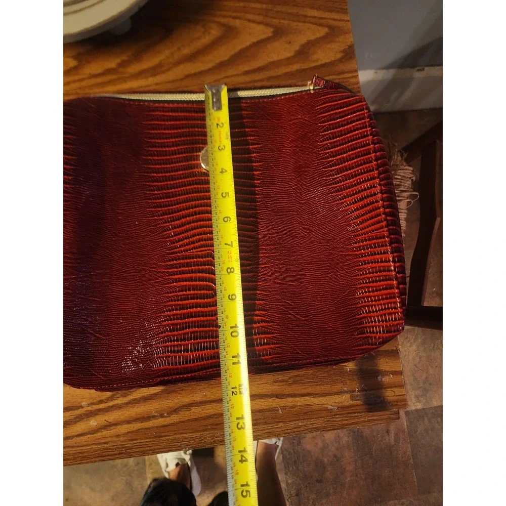 Vintage Estee Lauder Large Red Cosmestic Briefcase Faux Crocodile Plus Extra